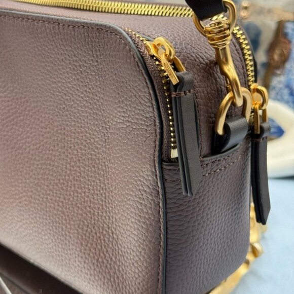 🆕 OROTON 🧿 NWOT Dylan Camera Crossbody Bag, Brown Bear Calfskin Leather - Picture 7 of 14